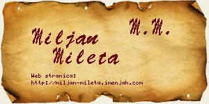 Miljan Mileta vizit kartica